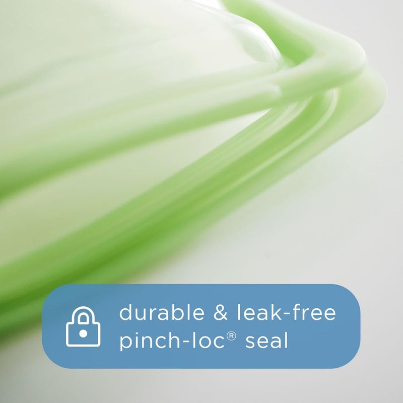 Stasher Premium Silicone Reusable Food Storage Pocket Bags, 2-Pack, Clear + Aqua, Multi-Use Food Storage Bags, Lunch Bag, Travel Containers, BPA Free, Leak-free, Dishwasher-Safe, Eco-friendly, 4 Oz - Image 4